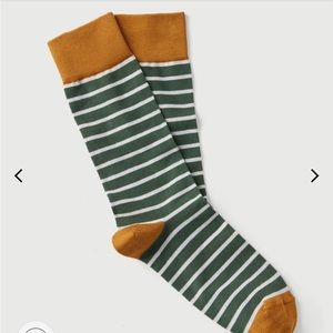 🆕UNTUCKit MEN'S Deep Green Striped Cotton Socks ONE SIZE FITS MOST